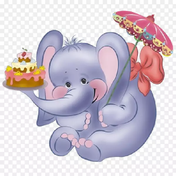 生日蛋糕Elephantidae婴儿淋浴夹艺术-生日