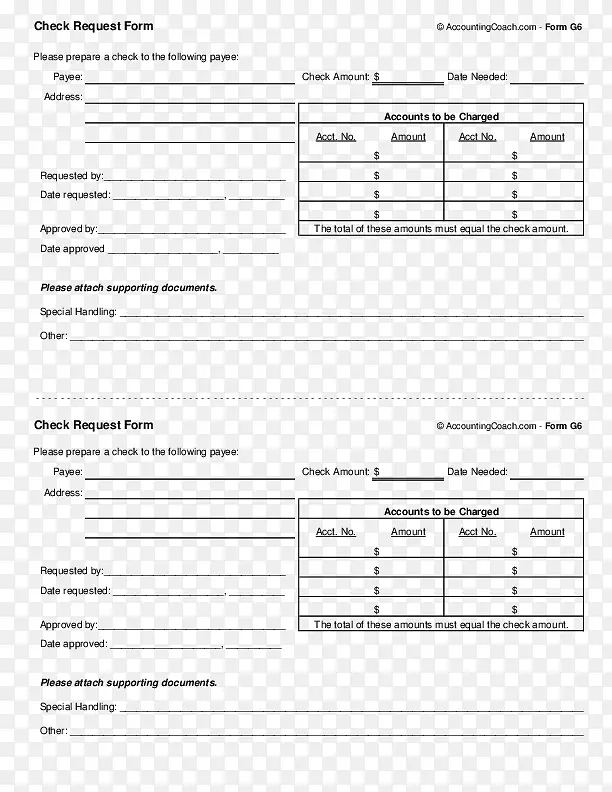 空白支票文件模板表格-索取