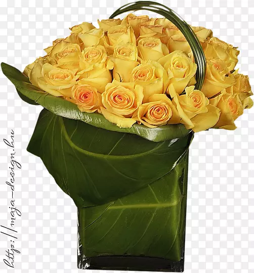 花园玫瑰花卉设计花瓶