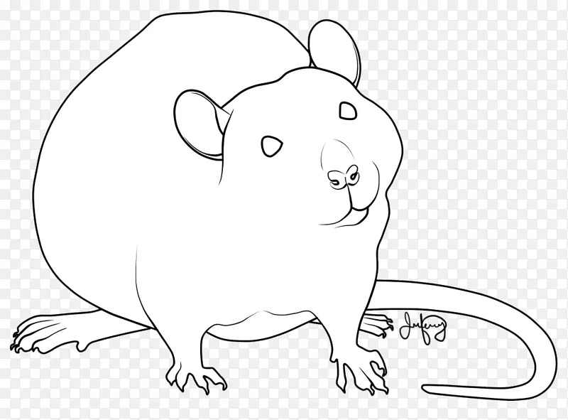 鼠须画线艺术剪贴画-老鼠