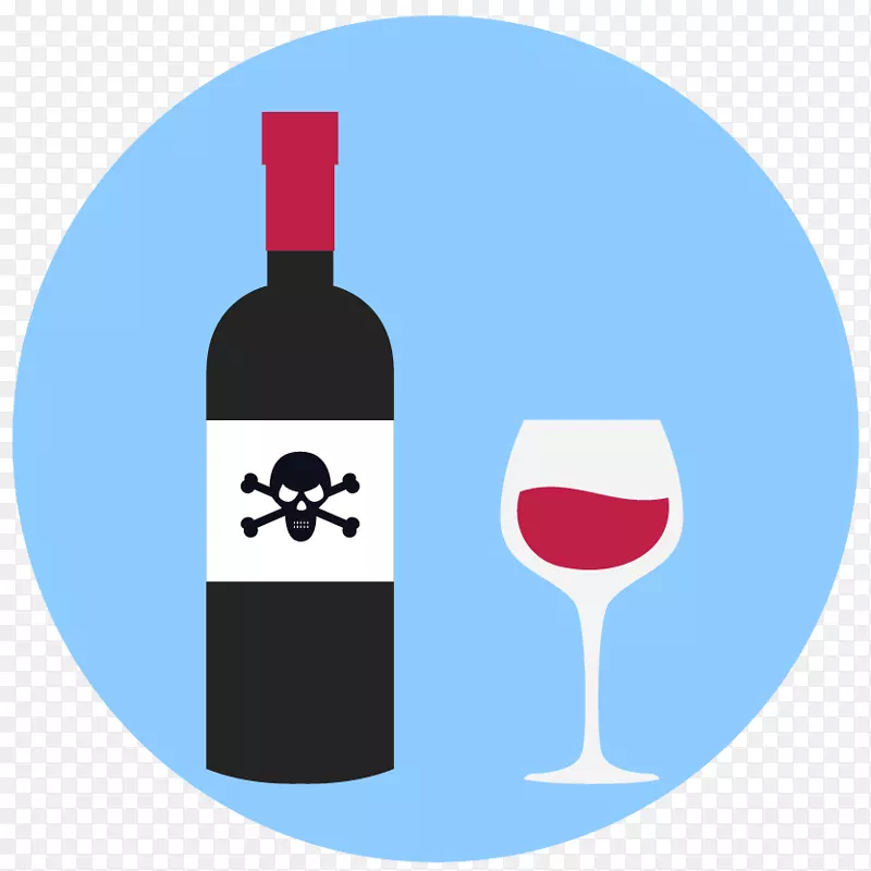 红葡萄酒、玻璃甜品、酒杯、玻璃瓶.危险物质