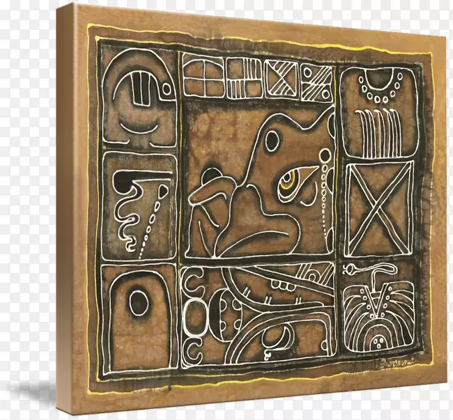 玛雅文明木材染色玛雅剧本长方形木材