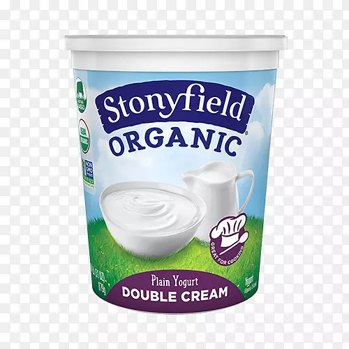 牛奶奶油有机食品，Stonyfield农场，公司。酸奶香草奶油