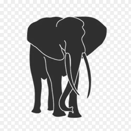 印度象非洲象轮廓象自然公园-剪影