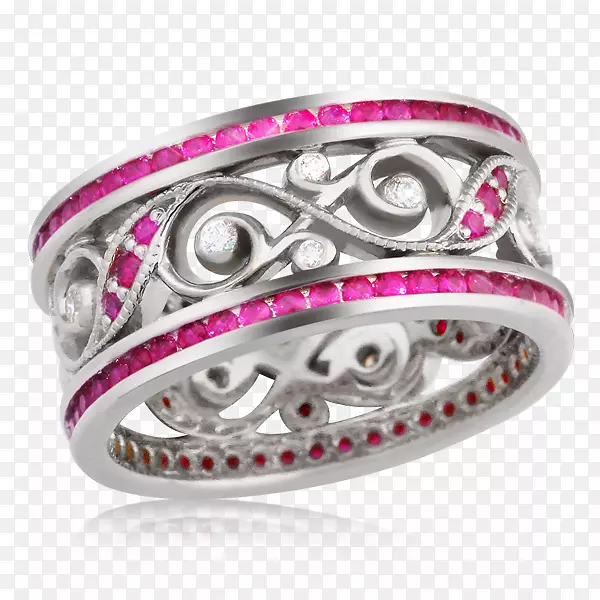 结婚戒指红宝石珠宝结婚戒指