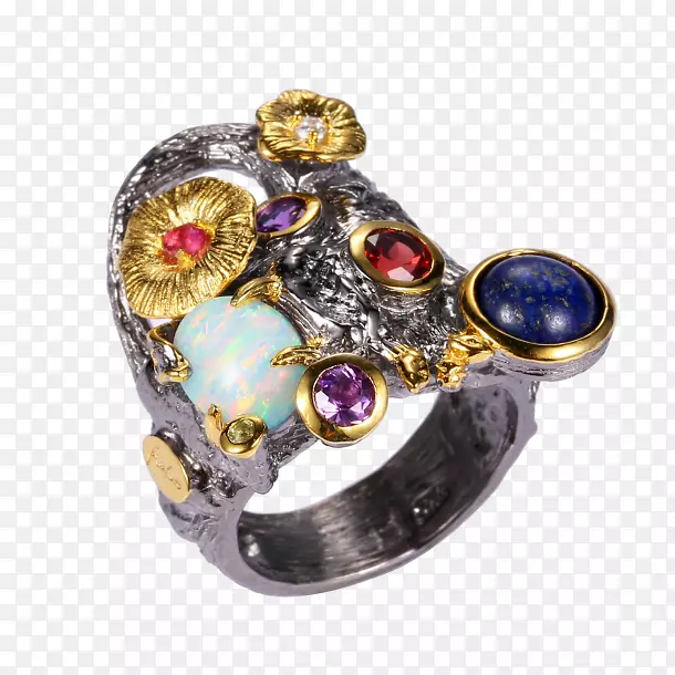 紫水晶戒指珠宝青金石金戒指