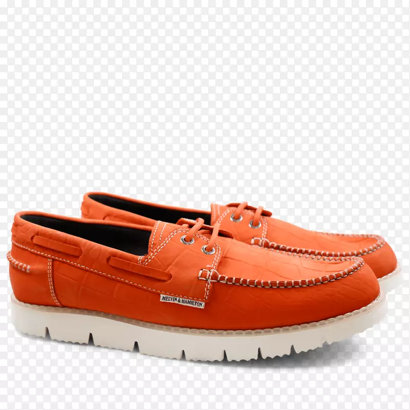 滑靴绒面革深蓝色-橙色