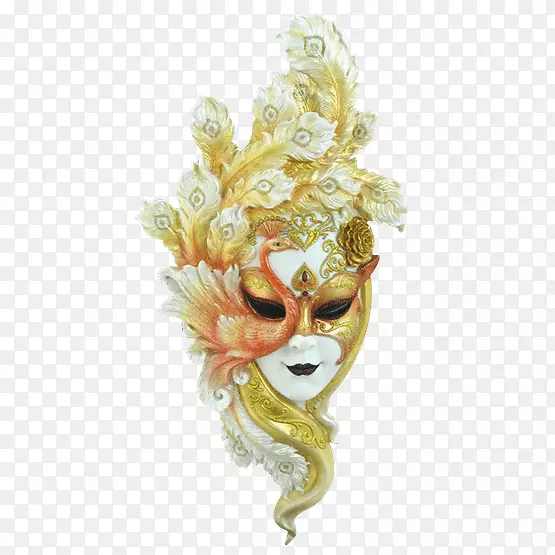 威尼斯狂欢节面具化妆舞会羽毛金孔雀