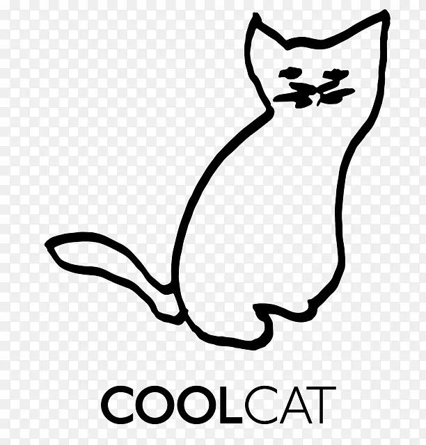 胡须酷猫出版线艺术剪贴画-猫