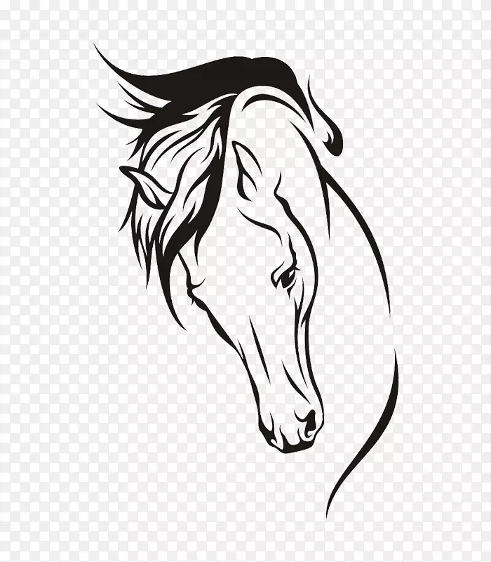 如何画一匹马的素描-马