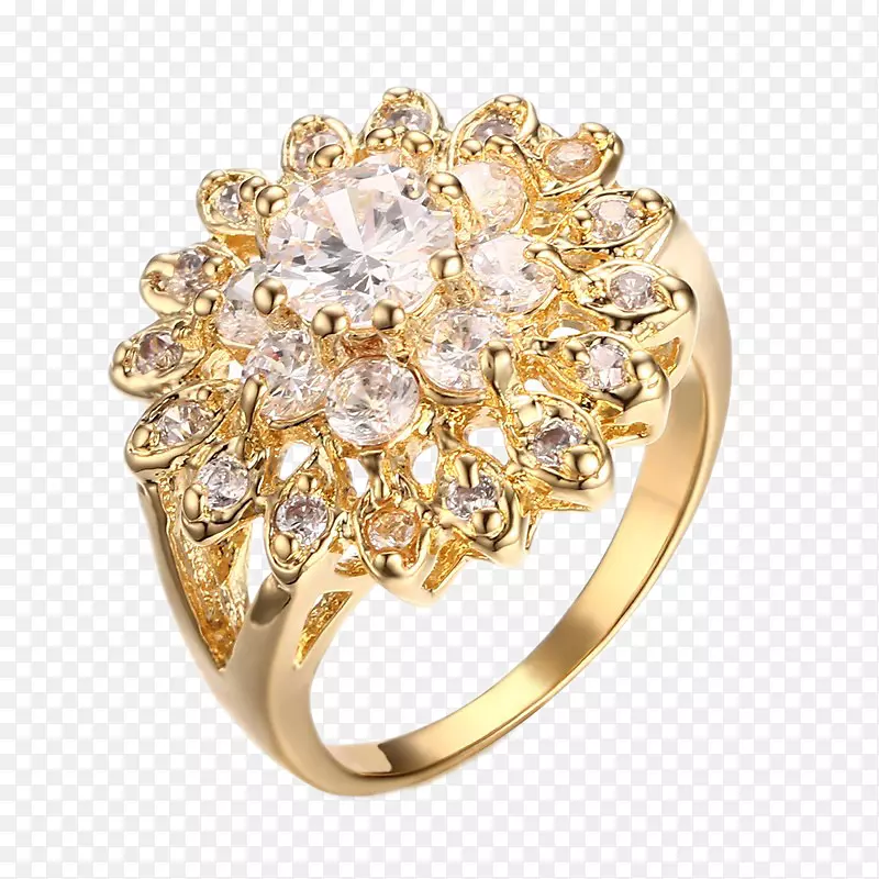 结婚戒指金饰立方氧化锆戒指