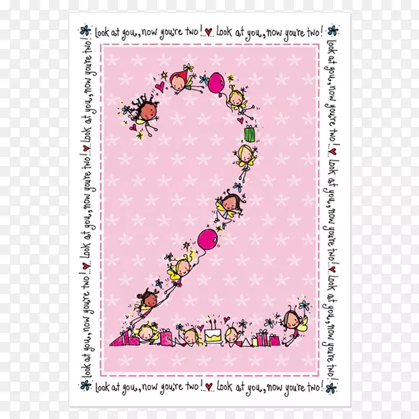 粉红m相框rtv粉红图案-2岁生日
