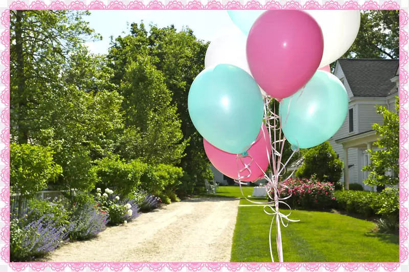茶会后院派对供应毕业典礼-粉红色气球