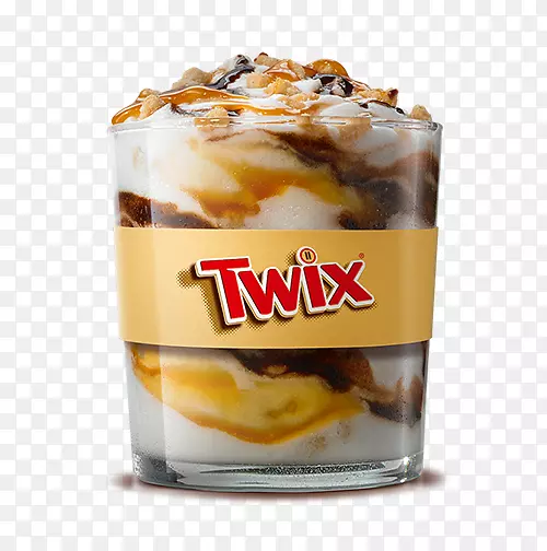 圣代Twix冰淇淋汉堡包