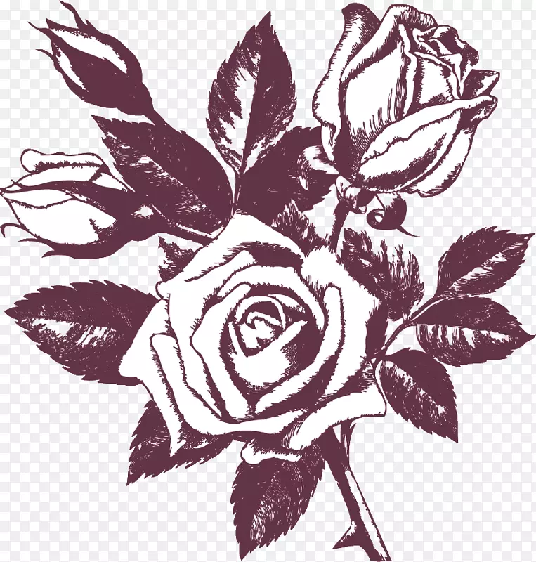 玫瑰纸画印花白玫瑰