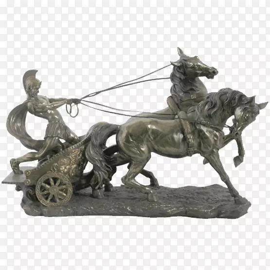 战车比赛青铜古罗马马车-罗马雕像