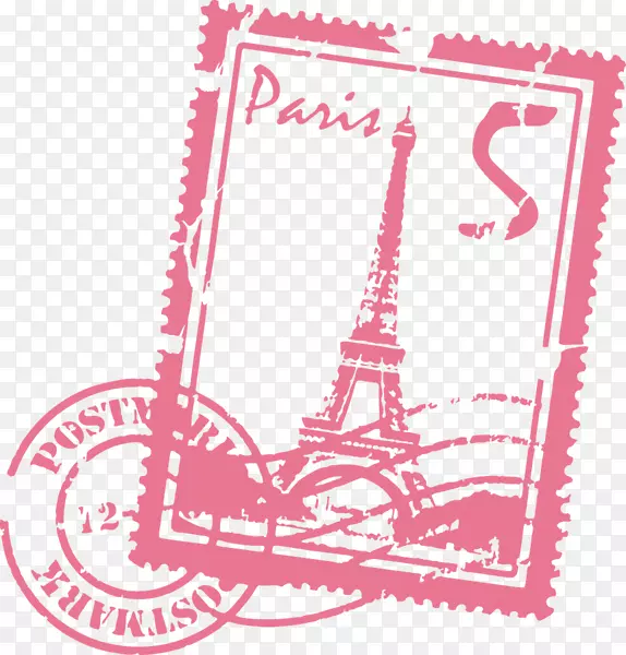 艾菲尔铁塔挂牌邮票贴纸-艾菲尔铁塔