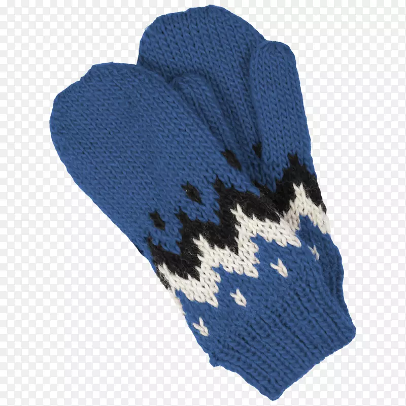 维克羊毛手套蓝色冰山针织物