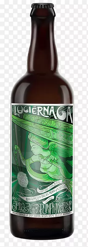 欢快的南瓜手工啤酒瓶淡啤酒