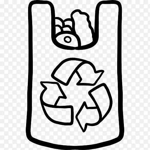 回收符号草图-再利用袋