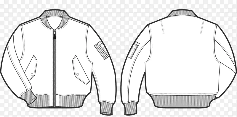 飞行夹克技术图纸ma-1轰炸机夹克.枕形插图