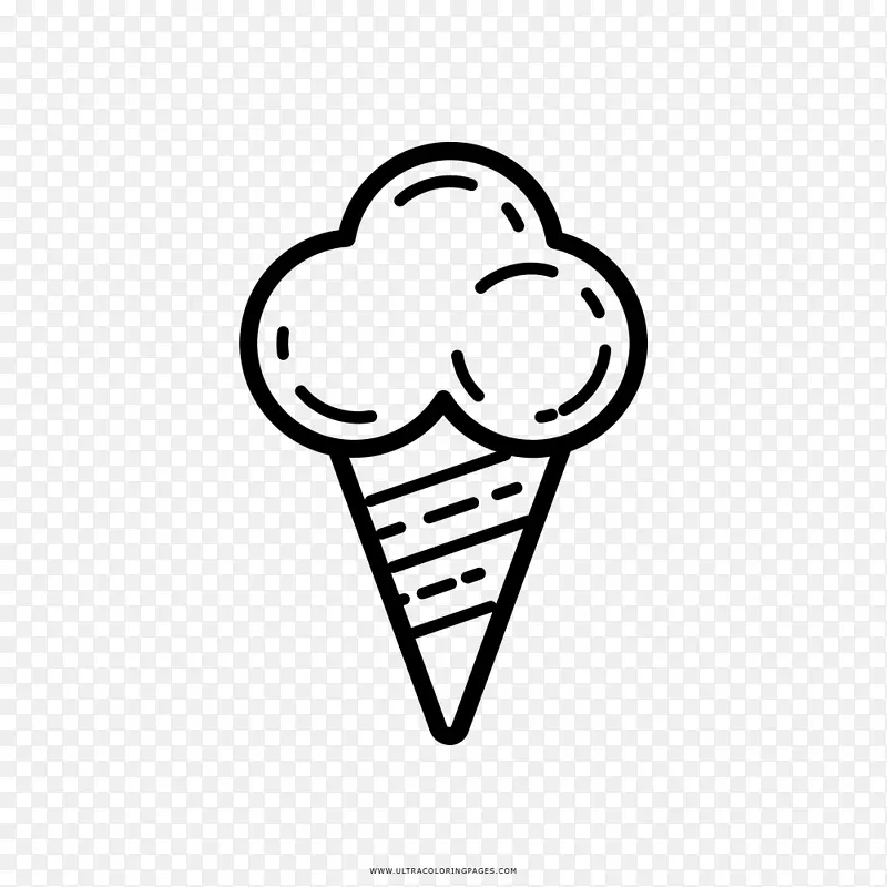 冰淇淋锥画着色书葫芦冰淇淋