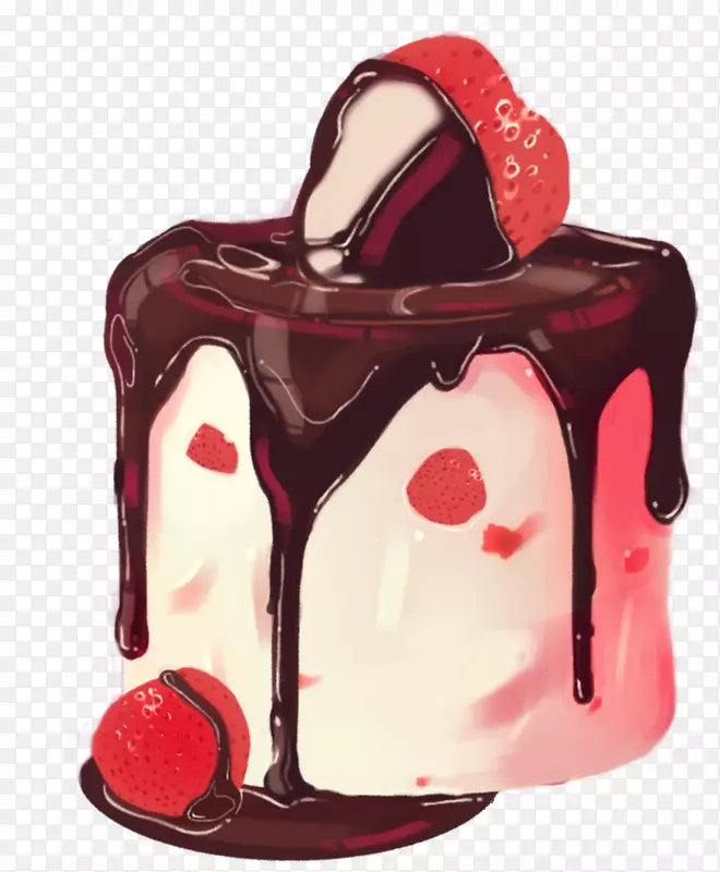 红天鹅绒蛋糕冰淇淋圣代巧克力蛋糕糖霜冰淇淋