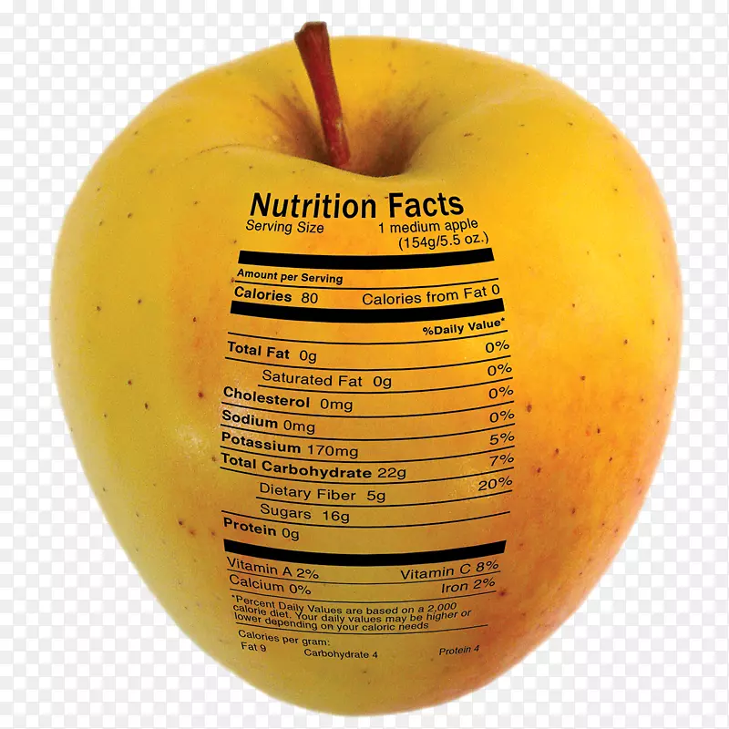 苹果营养卡路里营养物质标签-苹果