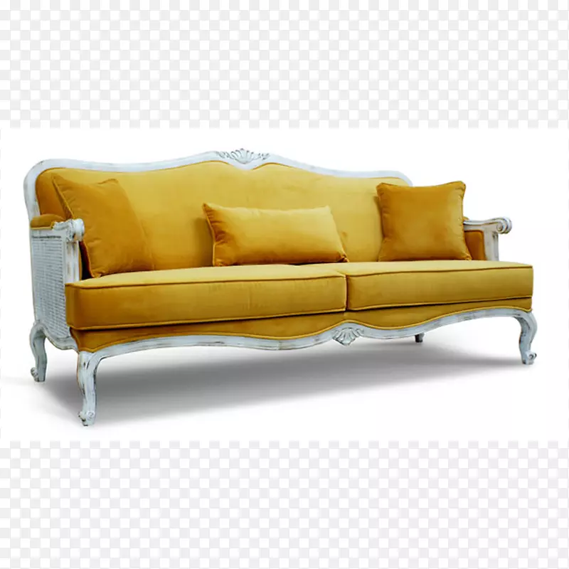 沙发床、沙发、黄色扶椅