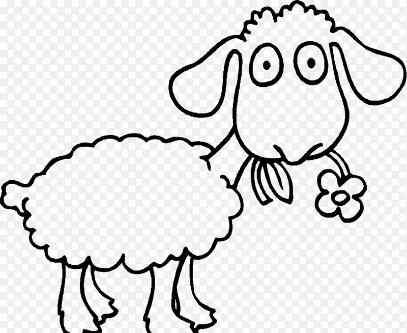 羊着色书画山羊剪贴画.羊画