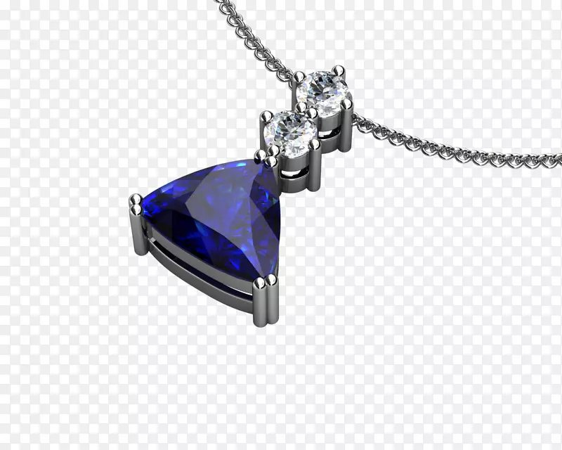 蓝宝石项链体珠宝银蓝宝石