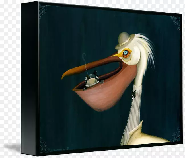 鹈鹕画廊包帆布喙艺术水彩鹈鹕