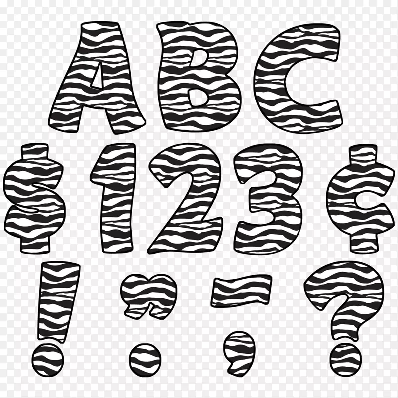 字母箱动物打印字母表斑马-斑马