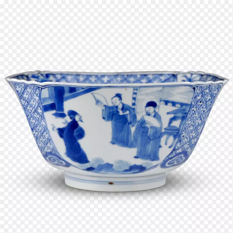 蓝白色陶瓷碗-青瓷花瓶