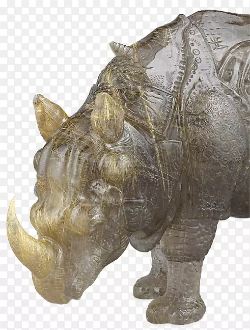 犀牛石英石雕刻.青铜三脚架PNG图片素材下载_图片编号3748555-PNG