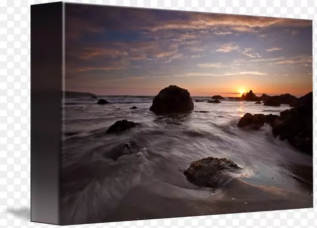 摄影相框日出-日落海滩
