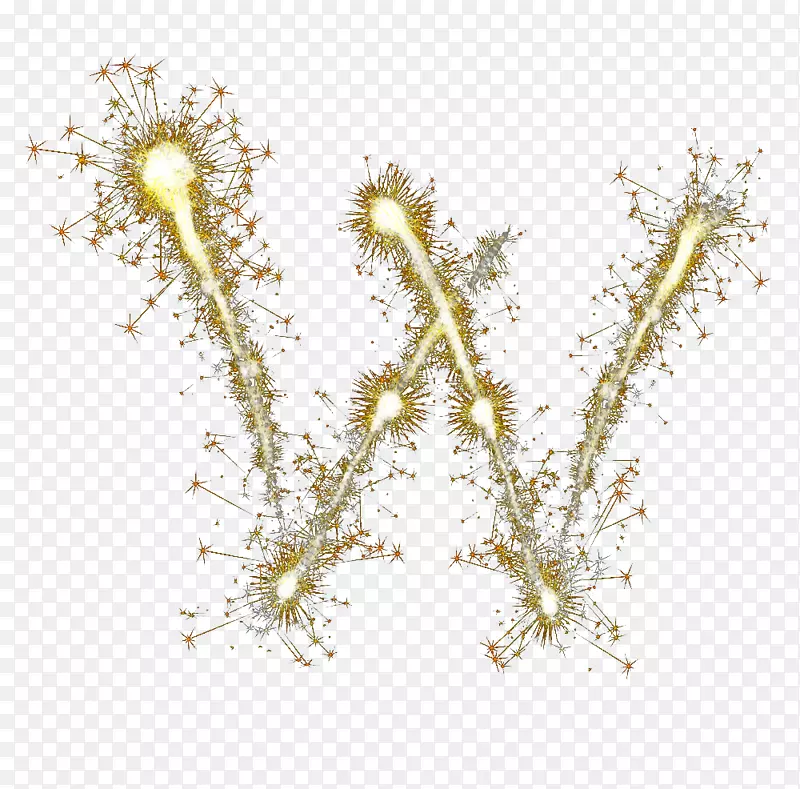 字母烟花字体-w