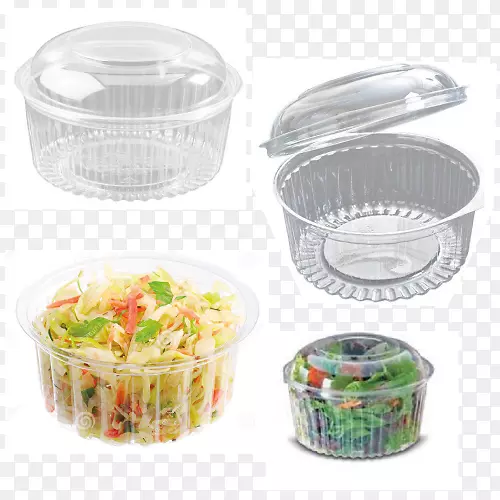 塑料卷心菜碗包装和带玻璃标签