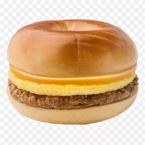 芝士汉堡早餐三明治培根鸡蛋奶酪三明治百吉饼早餐
