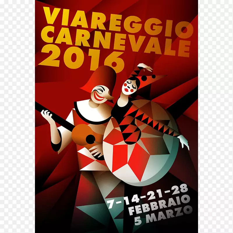 Viareggio海报的狂欢节-嘉年华