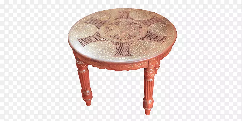 桌椅-木制圆桌。