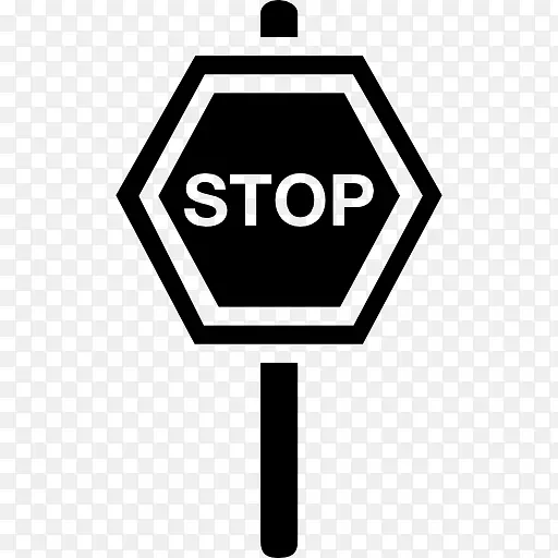 交通标志停车标志道路交通安全-城市街道