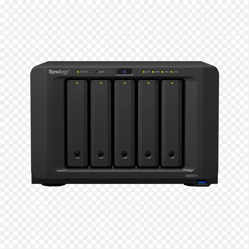 NAS服务器外壳合成DiskStation DS 1517+网络存储系统Synology公司。系列ATA Synology ds 118 1-bay nas