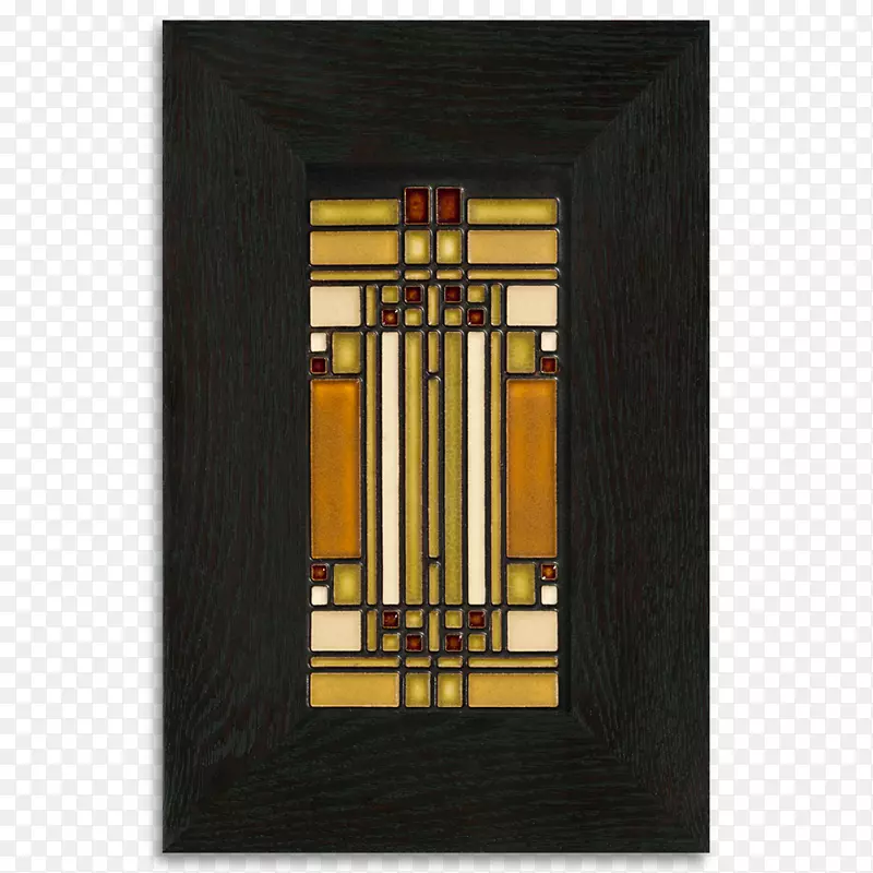 彩色玻璃窗艺术和手工艺运动Motawi Tileworks画框.窗口