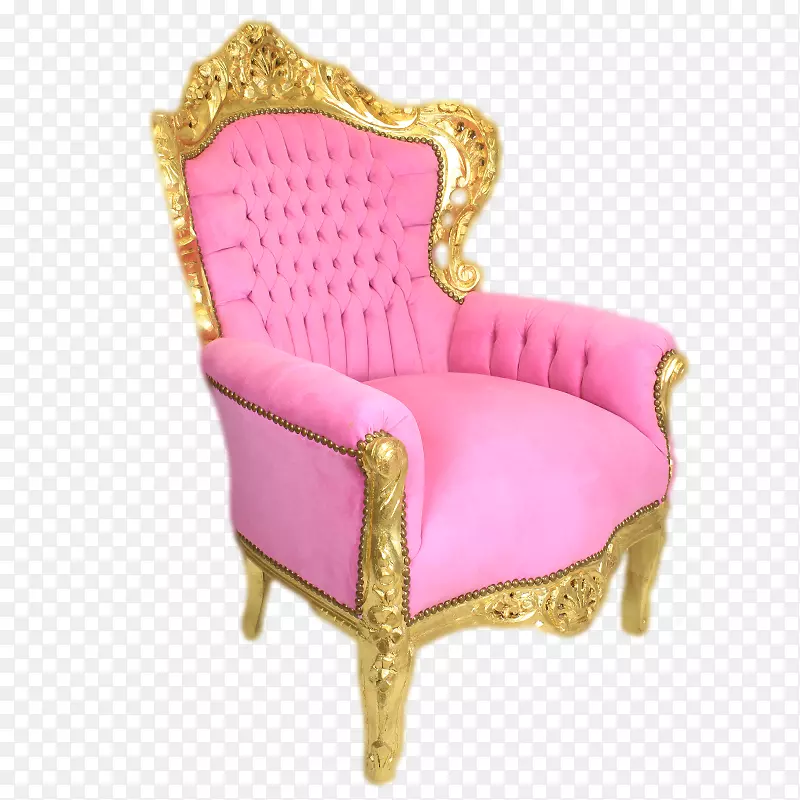俱乐部椅，粉红天鹅绒椅