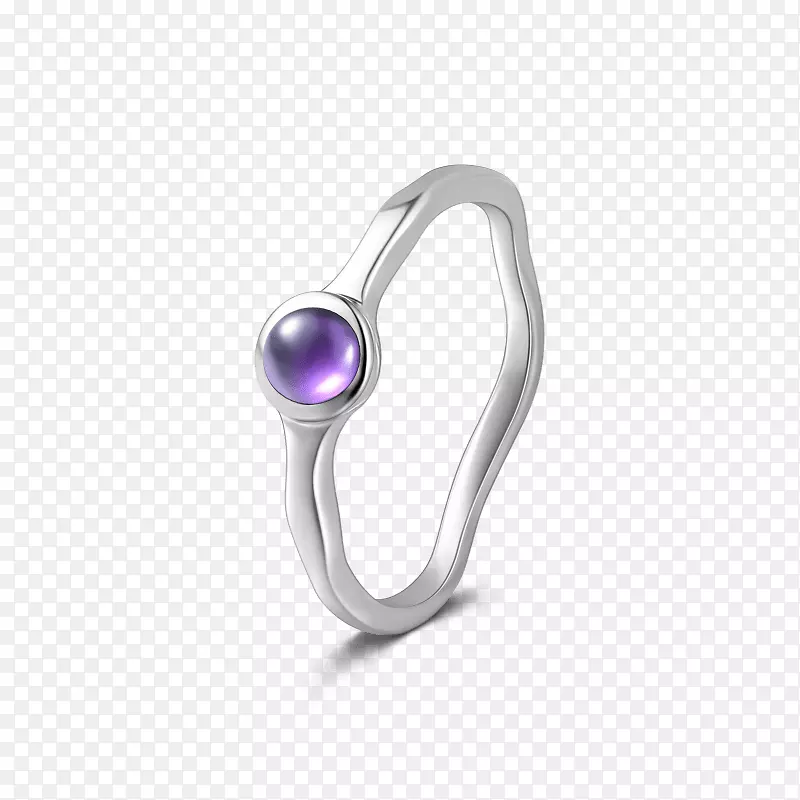 紫水晶预订婚戒指