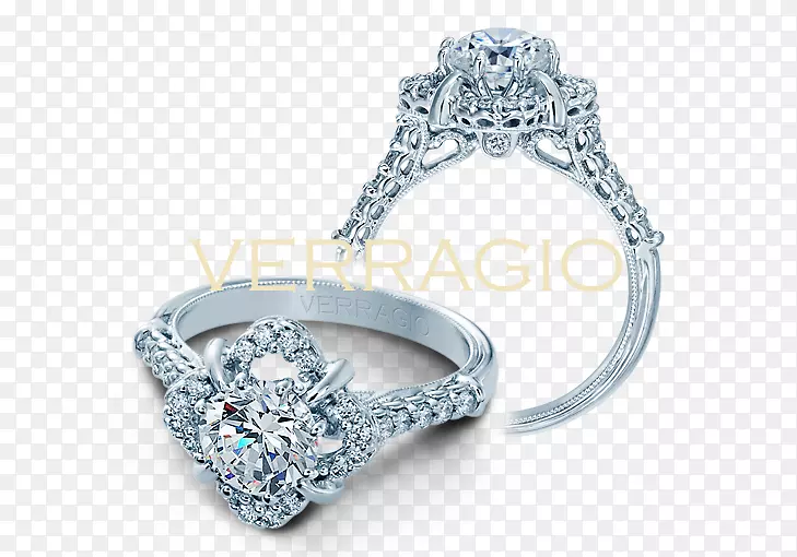 订婚戒指公主切割钻石结婚戒指