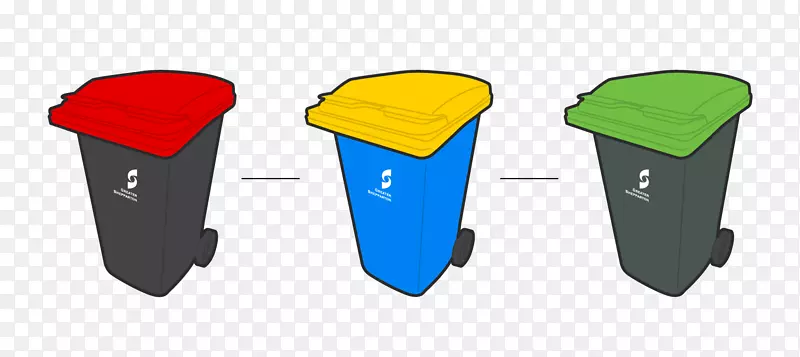 塑料垃圾桶和废纸篮，废物收集，回收站，废物分类