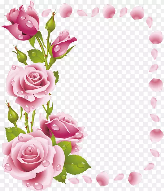 花卉设计画玫瑰粉色剪贴画