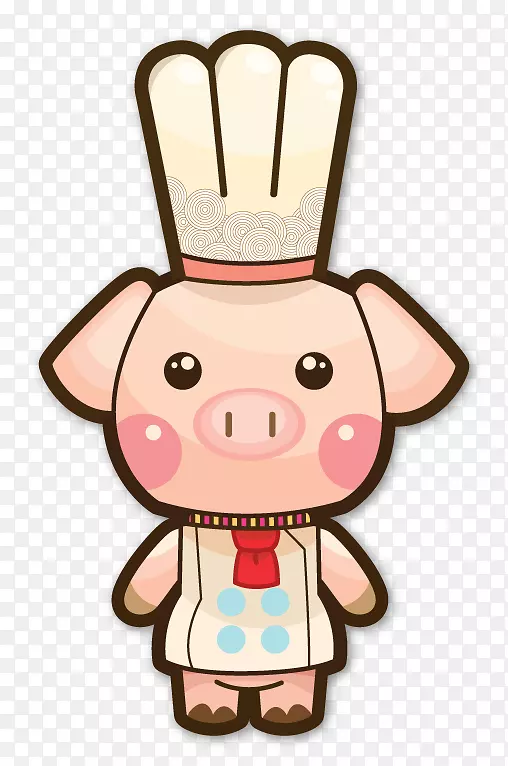 猪的家庭传统动物-可爱的猪